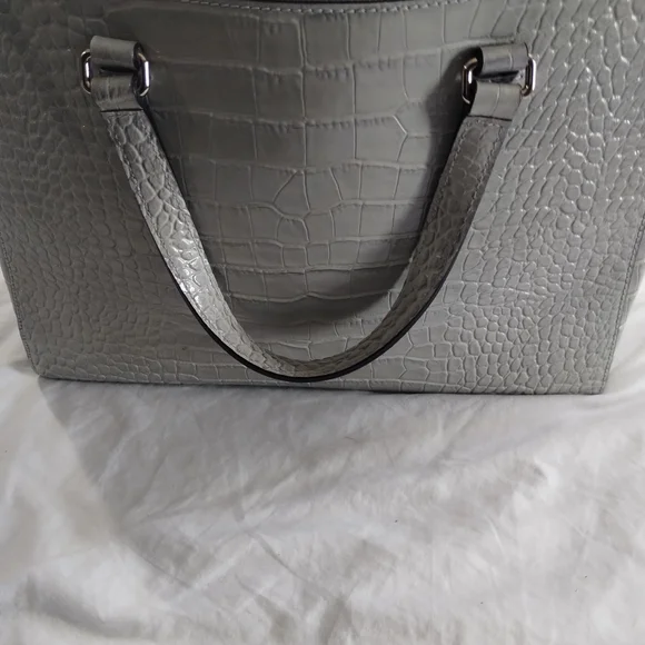 Kate Spade Gray Crocodile-Embossed Shoulder Bag - Picture 14 of 14